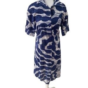 Stunning Banana Republic Blue and White Patterned Midi Dress — Worn Once!!!
